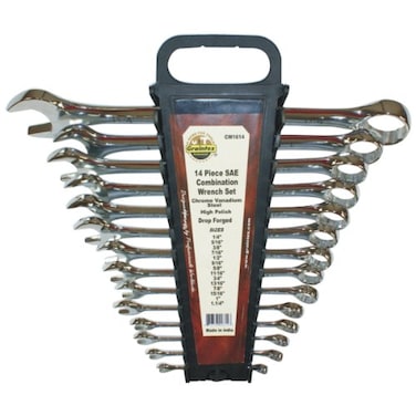 Graintex CW1614 SAE Combination Wrench Set CRV Steel 14 Piece