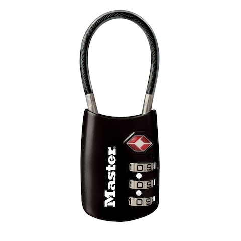 Master Lock Black Set Your Own Combination TSA Approved Luggage Lock Travel Lock for Backpacks Suitcases or Zippers 4688D