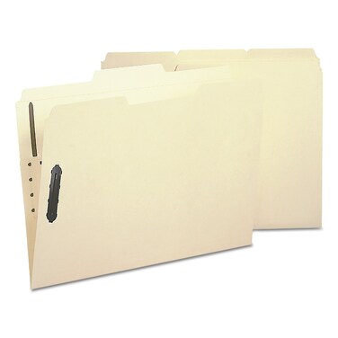 Smead Poly Fastener Folder 2 Fasteners 13Cut Tab Letter Size Manila 24 per Box 10545