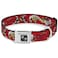Dog Collar Seatbelt Buckle Lucky Red 15 to 26 Inches 10 Inch Wide