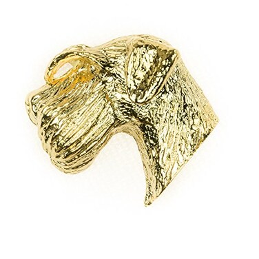 Giant Schnauzer Made in UK Artistic Style Dog Clutch Lapel Pin Collection 22ct Gold Plated
