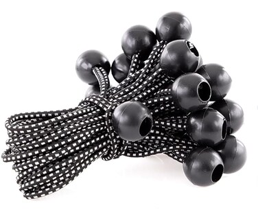 Kotap BB6B Ball Bungee Cord HeavyDuty  Versatile Indoor  Outdoor Tarp TieDown Organize  Secure 6Inch Black 25 Pack