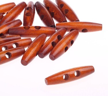 COTOWIN 20pcs Paint Wood Toggle Buttons Sewing Craft DIY Accessory2 x 12 Inch 49 mm x 13 mm
