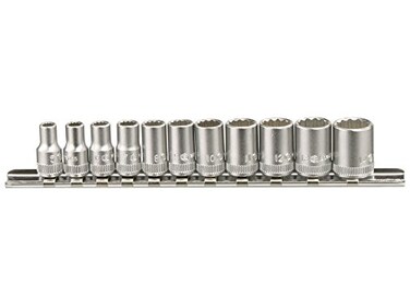 Genius Tools 11 Piece 14 Drive Metric Hand Socket Set 12Point 5mm14mm  TW211M