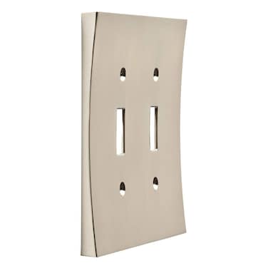 Franklin Brass 64928 Concave Double Toggle Switch Wall Plate  Switch Plate  Cover Satin Nickel
