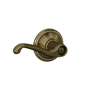 Schlage F40 V FLA 609 Flair Door Lever Bed  Bath Privacy Lock Antique Brass
