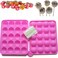 Rbenxia Silicone Cake Mold 20cavity Half Circle Lollipop Party Cupcake Baking Mold Cake Pop Stick Mold Tray Hot Pink with 25 Sticks