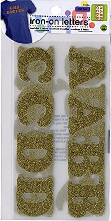 Dritz 15270 Ironon Letters Soft Flex Cooper 114Inch Metallic Gold 5Sheets
