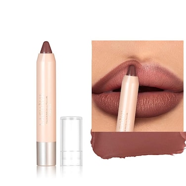 Easilydays Nude Brown Lipstick Crayon Lip Crayon for women Ultra Matte Velvety Creamy Matte Lip Liner Smooth Finish Full Coverage High Pigment Waterproof Longlasting Lip Shaped Lipsticks 04