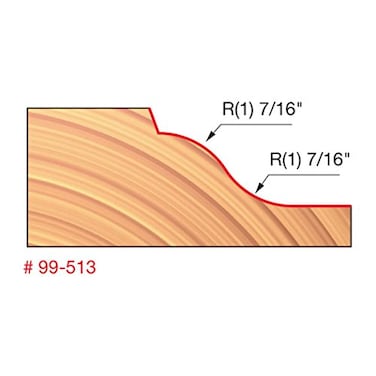 Freud 99513 234 dia Raised Panel Bit with 12 shank 716 large radius