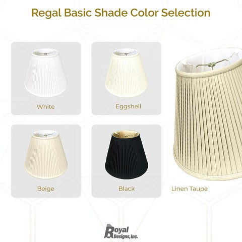 Royal Designs Deep Empire Side Pleat Basic Lamp Shade White 9 x 16 x 1225 BS72816WH