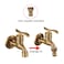 TOLIWEL Antique Brass Garden Outdoor Faucet Bathroom Wall Mount Water Decorative Hose Single Cold Tap G 12 inch Connection Spigot