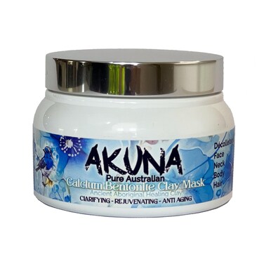 AKUNA Ancient Australian Healing Clay Calcium Bentonite Clay Mask Powder Essential Facial Skincare for Detox Rejuvenating AntiWrinkle Blackhead removal and Blemish Control