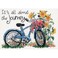 Dimensions The Journey Bicycle Counted Cross Stitch Kit 14 Count White Aida 7 x 5