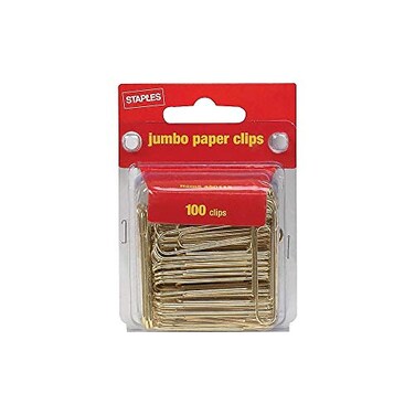 Staples 480112 Jumbo Gold Paper Clips Smooth 100Pack 32012