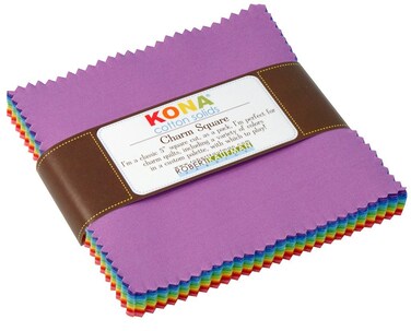 Kona Cotton Solids New Bright Charm Square 41 5inch Squares Charm Pack Robert Kaufman CHS13741Assorted