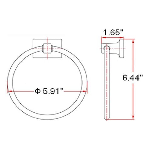 Design House 533091 Millbridge Bathroom Hardware Towel Ring Polished Chrome