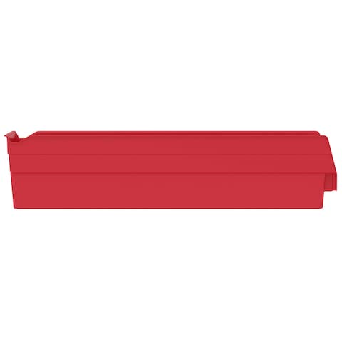 AkroMils 30128 Plastic Containers for Organizing and Storage Bins for Closet Kitchen Cabinet or Pantry Organization 18Inch x 4Inch x 4Inch Red 12Pack
