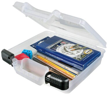 ArtBin 6972AB 10 inch Quick View Deep Base Carrying Case Portable Art  Craft Organizer with Handle 1 Plastic Storage Case Translucent