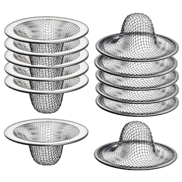 12 Pack  2125 Top  1 Basket Mesh Sink Drain Strainer Hair Catcher for Bathroom Sink Utility Slop Laundry RV and Lavatory