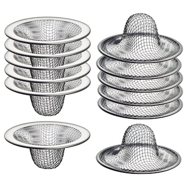 12 Pack  2125 Top  1 Basket Mesh Sink Drain Strainer Hair Catcher for Bathroom Sink Utility Slop Laundry RV and Lavatory
