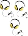 Califonel 2800YL Listening First Stereo Headphones 3Pack Yellow Adjustable Headband Comfortable for Extended wear Specifically Sized for Young Students