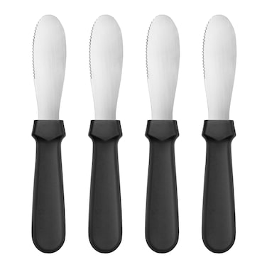 New Star Foodservice 43013 Plastic Handle Butter Spreader 875Inch Black Set of 4