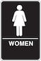Hillman 844153 Women ADA Compliant Grade 2 Tactile Braille Self Adhesive Sign Black and White Molded Plastic 6x9 Inches 1Sign