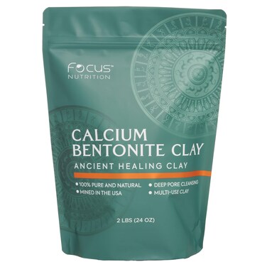 FOCUS NUTRITION Calcium Bentonite Clay  2 lbs Calcium Bentonite Clay Powder Clay Mask for Face Body Detox Hair Mask Skincare Ancient Healing Clay