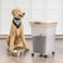 IRIS USA WeatherPro Airtight Dog Food Storage Container Up to 58 lbs Attachable Wheels For Dog Cat Bird and Other Pet Food Storage Bin Keep Fresh Translucent Body ClearAlmond