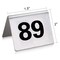 New Star Foodservice 27655 Stainless Steel Tent Style Table Number Card 76100 15 x 2 Inch White