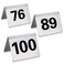 New Star Foodservice 27655 Stainless Steel Tent Style Table Number Card 76100 15 x 2 Inch White