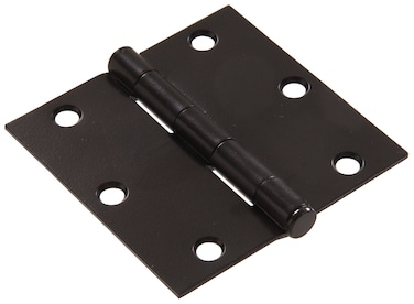 Hardware Essentials 852820 Residential Square Corner Door Hinges with Removable Pin Black 3 Inch