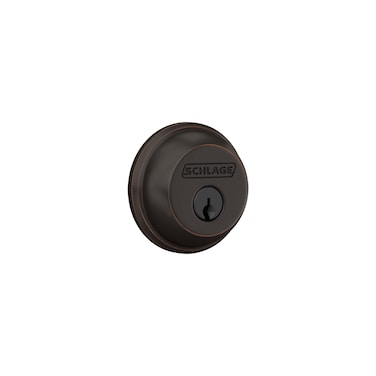 Schlage B60 N 716 Deadbolt Keyed 1 Side Highest Residential Security Aged Bronze