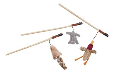Ethical Skinneeez Forest Friends Wand Cat Toy for All Breed Sizes