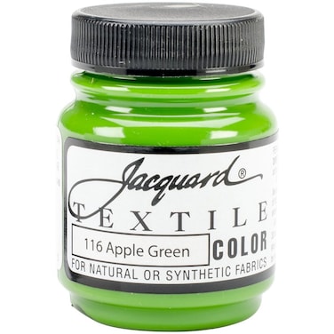 Jacquard Fabric Paint for Clothes  225 Oz Textile Color Apple Green Leaves Fabric Soft  Permanent and Colorfast  Professional Quality Paints Made in USA  Holds up Exceptionally Well to Washing
