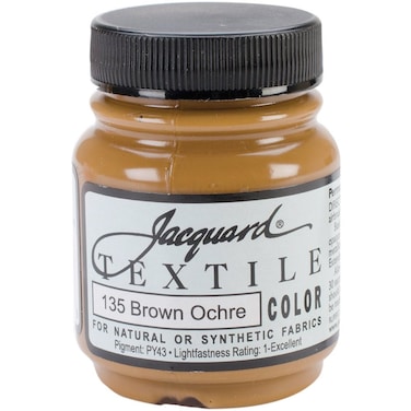 Jacquard Fabric Paint for Clothes  225 Oz Textile Color Brown Ochre Leaves Fabric Soft  Permanent and Colorfast  Professional Quality Paints Made in USA  Holds up Exceptionally Well to Washing