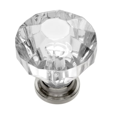 Hickory Hardware Crystal Palace Collection Cabinet Knobs Kitchen Handles for Cabinets and Drawers and Bathroom Hardware 114 Inch Diameter Crysacrylic with Polished Nickel Finish Pack of 1