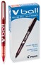 Pilot VBall Liquid Ink Rolling Ball Stick Pens Extra Fine Point Red Ink 12Pack 35202
