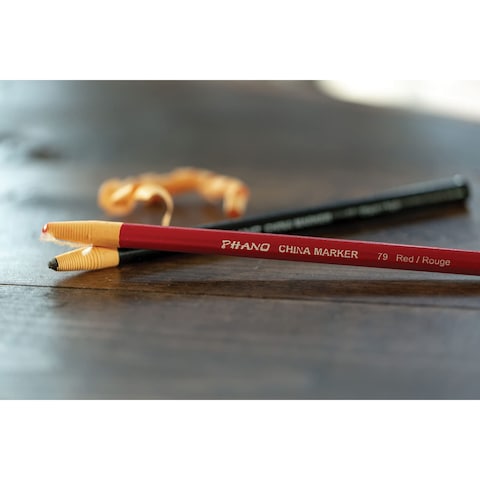 Dixon Industrial Phano PeelOff China Marker Pencils Red 12Pack 00079
