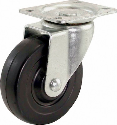 Shepherd Hardware 9014 3Inch Swivel Plate Caster Soft Rubber Wheel 110lb Load Capacity