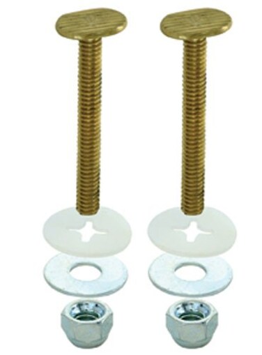 EZFLO 14 Inch x 214 Inch Closet Bolt Set Solid Brass Plated 40019