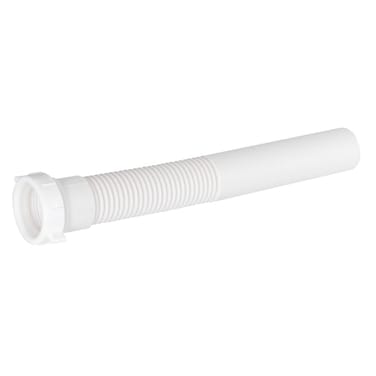 EZFLO 112 Inch x 12 Inch Flexible Extension Tube with SlipJoint Nut and Washer White Polypropylene 35317