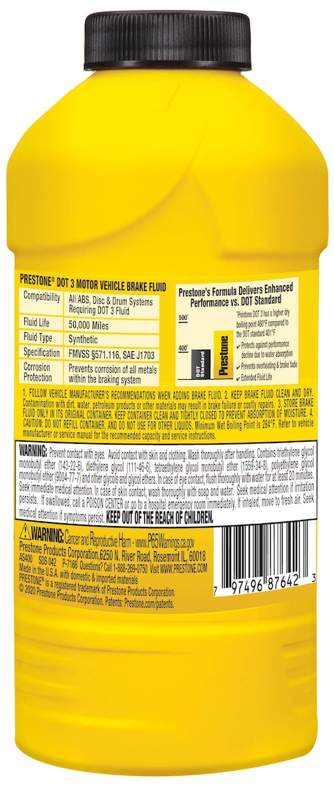 Prestone AS400 DOT 3 Synthetic Brake Fluid  12 oz