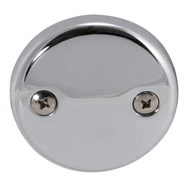 EZFLO TwoHole Bathtub Overflow Face Plate with Brass Screws Chrome 35245