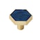 Amerock 2PK36973NVB Accents Hexagon Cabinet Knob  Furniture Knob  1516 inch 33mm Length GoldNavy Blue Decorative Drawer Pull