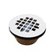 Westbrass D206B50 2 NoCaulk Brass Compression Shower Drain with 414 Round Grid Cover 1Pack Powder Coat White
