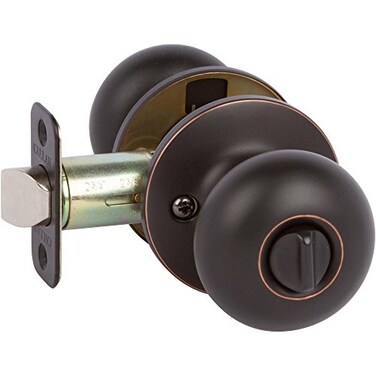 Delaney Hardware 102TSAUS10BEPrivacy Saxon Knob Privacy Edge Oil Rubbed Bronze