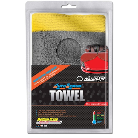 Nanoskin AUTOSCRUB Surface Prep Towel Medium Grade Patented Clay Bar Replacement Tool to Remove Embedded Contaminants Before Wax  Coating  Safe for Painted Surface Glass Plastic Metal  More 12 x 12