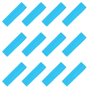 Kenz Laurenz Soft and Stretchy Elastic Cotton Headbands Pack of 12 Light Blue